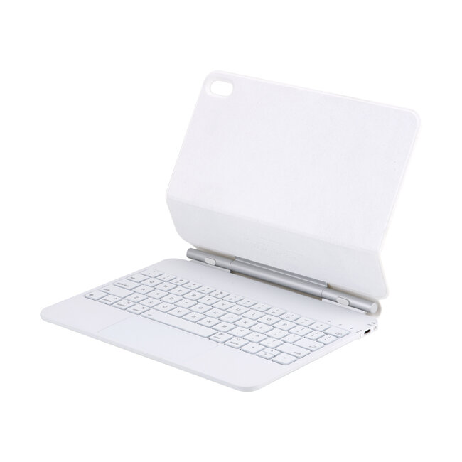 Case2go - Bluetooth Toetsenbord Hoes geschikt voor Apple iPad Air 11 (2024/2025) / iPad Pro 11 (2018/2020/2021/2022) - 11 Inch - Met Auto/Wake Functie - Touchpad - Bluetooth Magnetisch Keyboard Case - Wit
