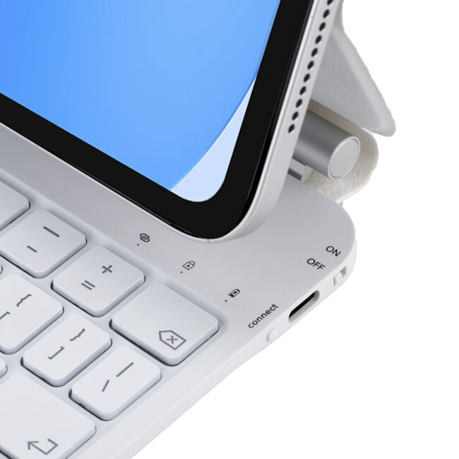 Case2go - Bluetooth Toetsenbord Hoes geschikt voor Apple iPad Pro 13 (2024) - 13 Inch - Met Auto/Wake Functie - Touchpad - Bluetooth Magnetisch Keyboard Case - Wit