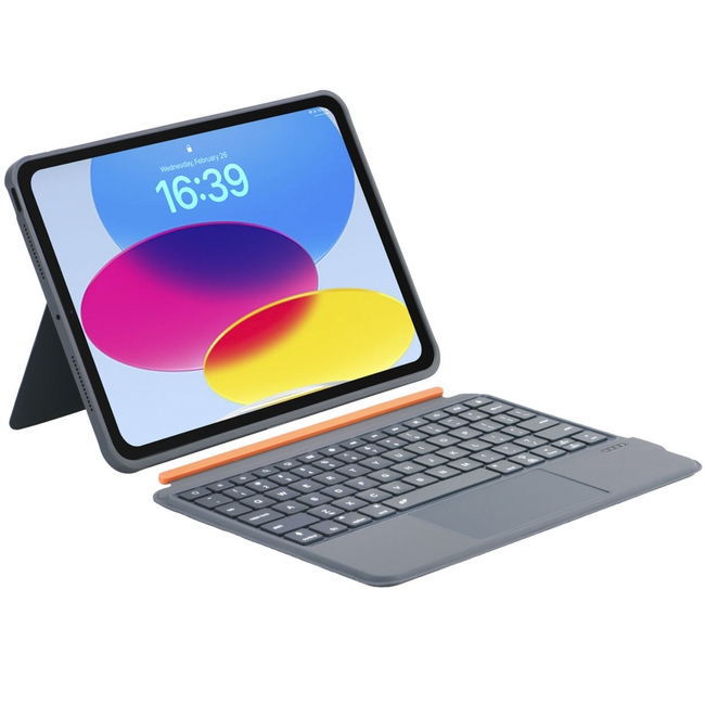 Case2go - Bluetooth Tablettoetsenbord geschikt voor Apple iPad Pro 11 (2025/2024) - 11 Inch - Oplaadbaar - USB-C - Touchpad - Magnetisch toetsenbord - Grijs