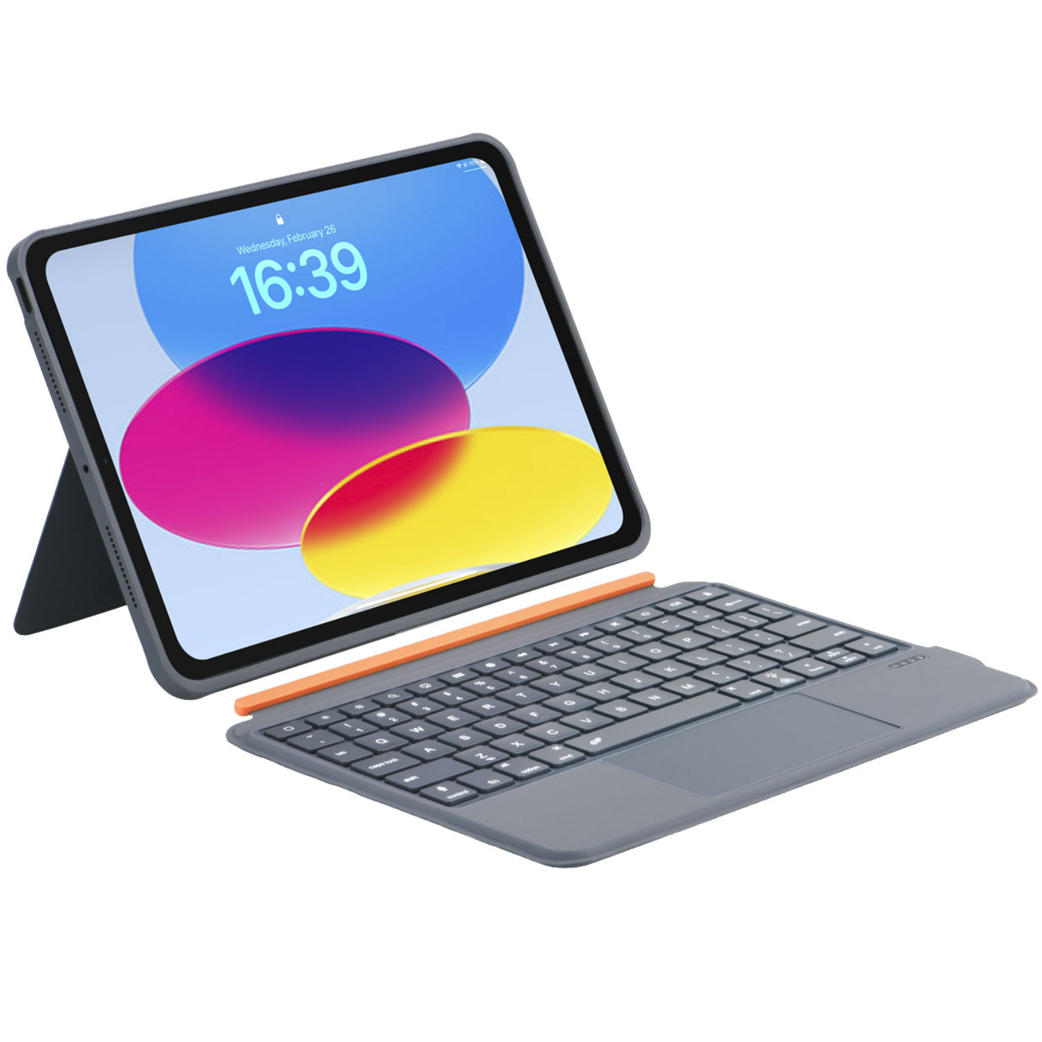 Case2go - Bluetooth Tablettoetsenbord geschikt voor Apple iPad Pro 11 (2025/2024) - 11 Inch - Oplaadbaar - USB-C - Touchpad - Magnetisch toetsenbord - Grijs afbeelding