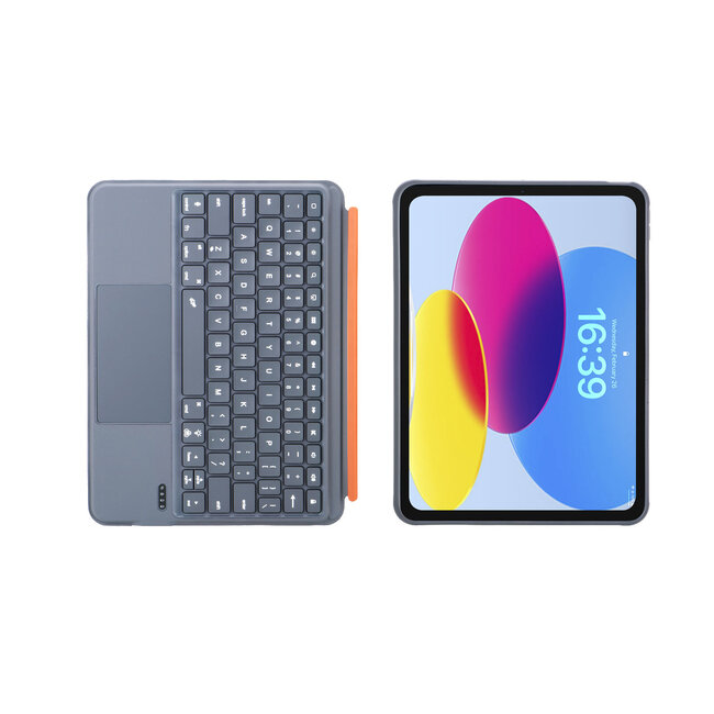 Case2go - Bluetooth Tablettoetsenbord geschikt voor Apple iPad Pro 11 (2025/2024) - 11 Inch - Oplaadbaar - USB-C - Touchpad - Magnetisch toetsenbord - Grijs