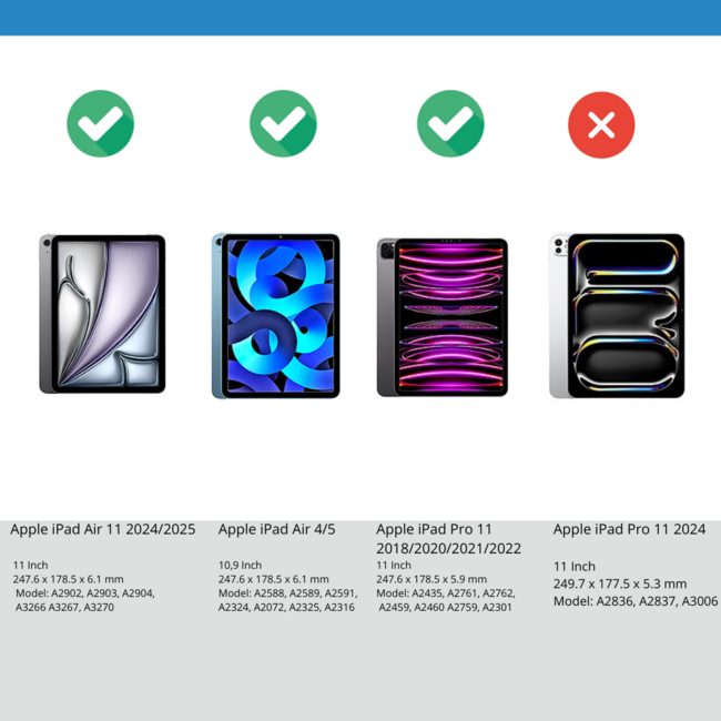 Case2go - Bluetooth Tablettoetsenbord geschikt voor Apple iPad Air 11 (2024/2025)  / iPad Pro 11 (2018/2020/2021/2022) - 11 Inch - Oplaadbaar - USB-C - Touchpad - Magnetisch toetsenbord - Grijs