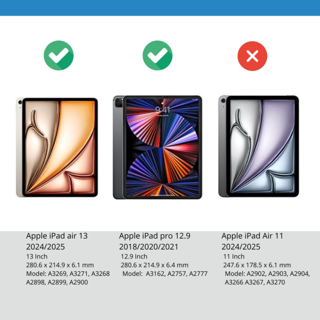 Case2go - Bluetooth Tablettoetsenbord geschikt voor Apple iPad Air 13 (2024/2025) / Apple iPad Pro 12.9 (2018/2020/2021) - Oplaadbaar - USB-C - Touchpad - Magnetisch toetsenbord - Grijs