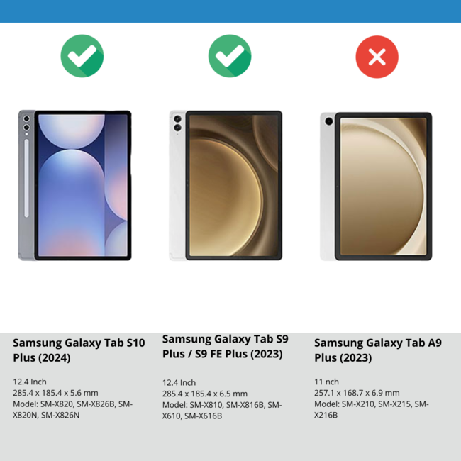 Case2go - Bluetooth Toetsenbord voor Samsung Galaxy Tab S10 Plus / Tab S9 Plus / Tab S9 FE Plus - 12.4 Inch - Met stylus pen houder - QWERTY Keyboard case - Groen