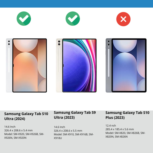 Case2go - Bluetooth Toetsenbord Hoes voor Samsung Galaxy Tab S10 Ultra / Tab S9 Ultra - 14.6 Inch - Met stylus pen houder - QWERTY Keyboard case - Zwart