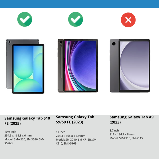 Case2go -  Bluetooth Toetsenbord geschikt voor Samsung Galaxy Tab S10 FE / Tab S9 FE/ Tab S9 - 11 Inch -  QWERTY Toetsenbord met verlichting - Stylus pen houder en Touchpad - Donker Groen