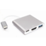 USB C naar HDMI Adapter - USB C adapter - 3 in 1 - Converter - 1080p - 20cm - Zilver