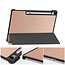 Case2go - Tablet hoes geschikt voor Samsung Galaxy Tab S10 FE Plus - 13.1 Inch - Tri-Fold Book Case - Auto/Wake functie - Rose Goud