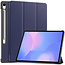 Case2go - Tablet hoes geschikt voor Samsung Galaxy Tab S10 FE Plus - 13.1 Inch - Tri-Fold Book Case - Auto/Wake functie - Blauw