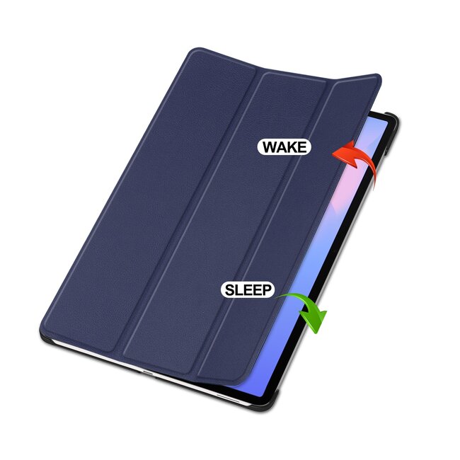 Case2go - Tablet hoes geschikt voor Samsung Galaxy Tab S10 FE Plus - 13.1 Inch - Tri-Fold Book Case - Auto/Wake functie - Blauw