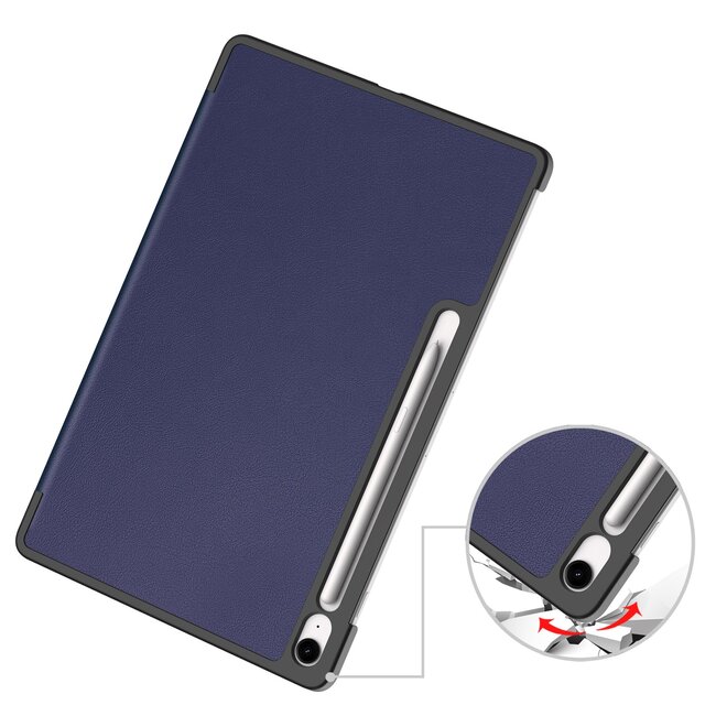 Case2go - Tablet hoes geschikt voor Samsung Galaxy Tab S10 FE Plus - 13.1 Inch - Tri-Fold Book Case - Auto/Wake functie - Blauw