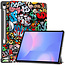 Case2go - Tablet hoes geschikt voor Samsung Galaxy Tab S10 FE Plus - 13.1 Inch - Tri-Fold Book Case - Auto/Wake functie - Grafitti