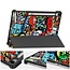 Case2go - Tablet hoes geschikt voor Samsung Galaxy Tab S10 FE Plus - 13.1 Inch - Tri-Fold Book Case - Auto/Wake functie - Grafitti