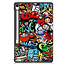 Case2go - Tablet hoes geschikt voor Samsung Galaxy Tab S10 FE Plus - 13.1 Inch - Tri-Fold Book Case - Auto/Wake functie - Grafitti