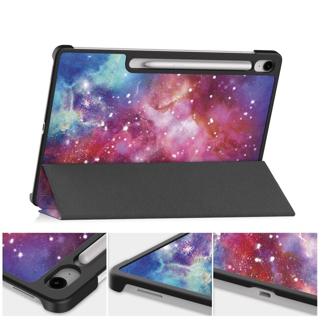Case2go - Tablet hoes geschikt voor Samsung Galaxy Tab S10 FE Plus - 13.1 Inch - Tri-Fold Book Case - Auto/Wake functie - Galaxy