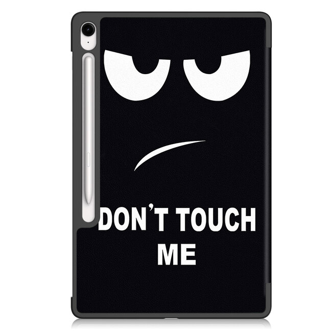 Case2go - Tablet hoes geschikt voor Samsung Galaxy Tab S10 FE Plus - 13.1 Inch - Tri-Fold Book Case - Auto/Wake functie - Don't Touch Me