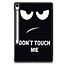 Case2go - Tablet hoes geschikt voor Samsung Galaxy Tab S10 FE Plus - 13.1 Inch - Tri-Fold Book Case - Auto/Wake functie - Don't Touch Me