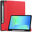 Case2go - Tablet hoes geschikt voor Samsung Galaxy Tab S10 FE (2025) - 10.9 Inch - Tri-fold hoes met Auto/Wake functie en Magnetische sluiting - TPU Cover Met Pencil Houder - Rood