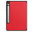 Case2go - Tablet hoes geschikt voor Samsung Galaxy Tab S10 FE (2025) - 10.9 Inch - Tri-fold hoes met Auto/Wake functie en Magnetische sluiting - TPU Cover Met Pencil Houder - Rood
