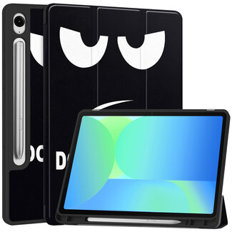 Case2go Case2go - Tablet hoes geschikt voor Samsung Galaxy Tab S10 FE (2025) - 10.9 Inch - Tri-fold hoes met Auto/Wake functie en Magnetische sluiting - TPU Cover Met Pencil Houder - Don't Touch Me