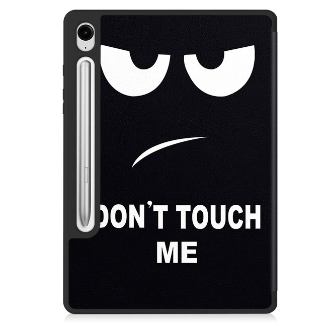 Case2go - Tablet hoes geschikt voor Samsung Galaxy Tab S10 FE (2025) - 10.9 Inch - Tri-fold hoes met Auto/Wake functie en Magnetische sluiting - TPU Cover Met Pencil Houder - Don't Touch Me