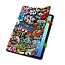 Case2go - Tablet hoes geschikt voor Samsung Galaxy Tab S10 FE (2025) - 10.9 Inch - Tri-fold hoes met Auto/Wake functie en Magnetische sluiting - TPU Cover Met Pencil Houder - Grafitti