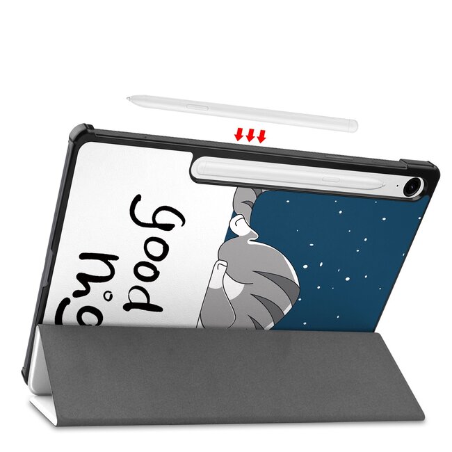 Case2go - Tablet hoes geschikt voor Samsung Galaxy Tab S10 FE - 10.9 Inch - Tri-Fold Book Case - Auto/Wake functie - Good Night