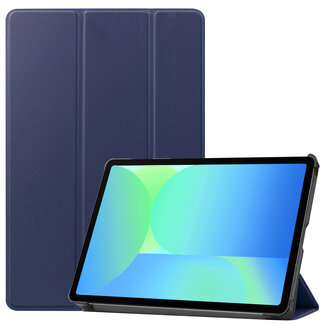Case2go Case2go - Tablet hoes geschikt voor Samsung Galaxy Tab S10 FE - 10.9 Inch - Tri-Fold Book Case - Auto/Wake functie - Donker Blauw