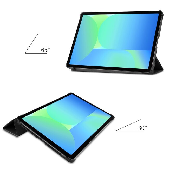 Case2go - Tablet hoes geschikt voor Samsung Galaxy Tab S10 FE - 10.9 Inch - Tri-Fold Book Case - Auto/Wake functie - Zwart