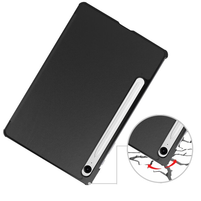 Case2go - Tablet hoes geschikt voor Samsung Galaxy Tab S10 FE - 10.9 Inch - Tri-Fold Book Case - Auto/Wake functie - Zwart
