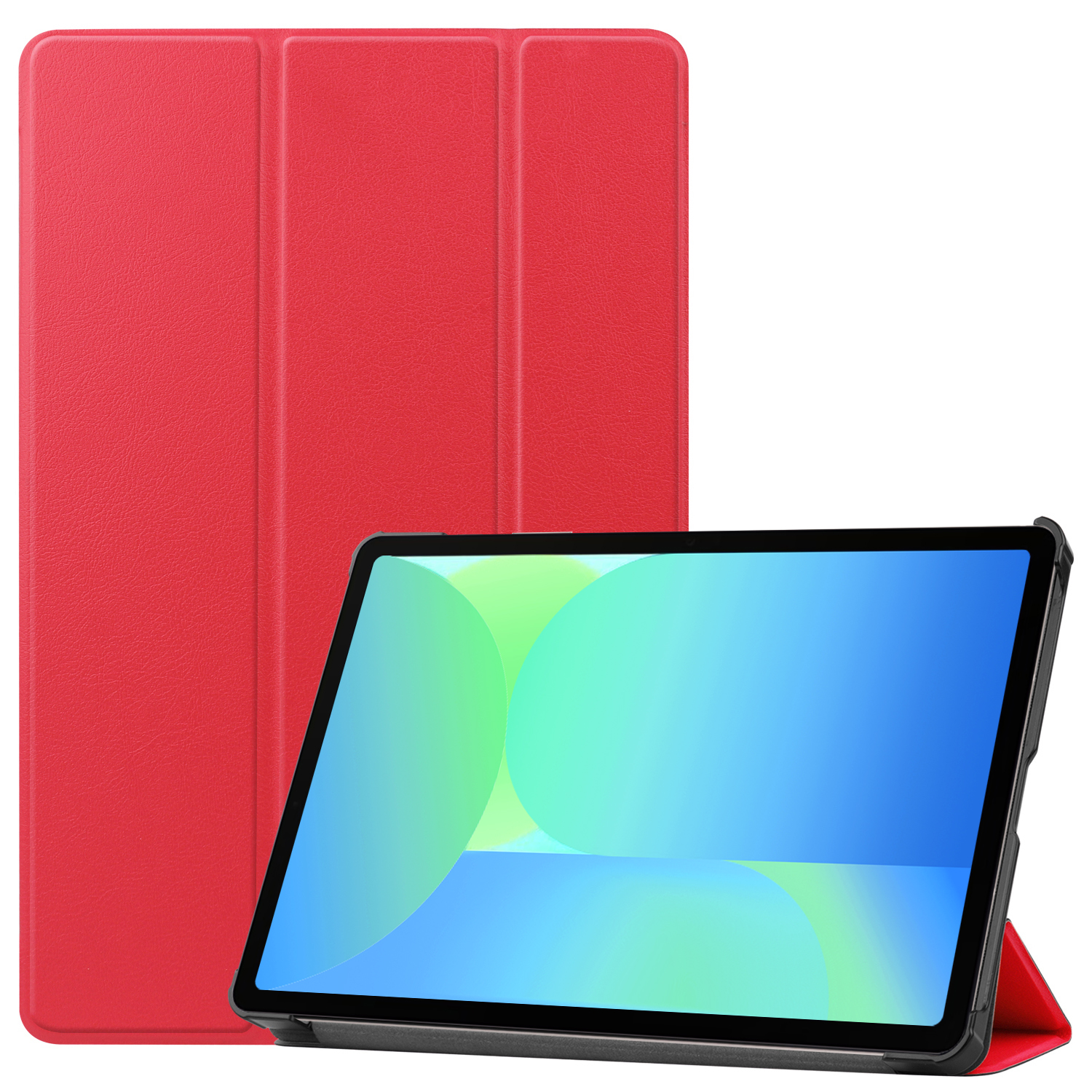 Case2go - Tablet hoes geschikt voor Samsung Galaxy Tab S10 FE - 10.9 Inch - Tri-Fold Book Case - Auto/Wake functie - Rood afbeelding