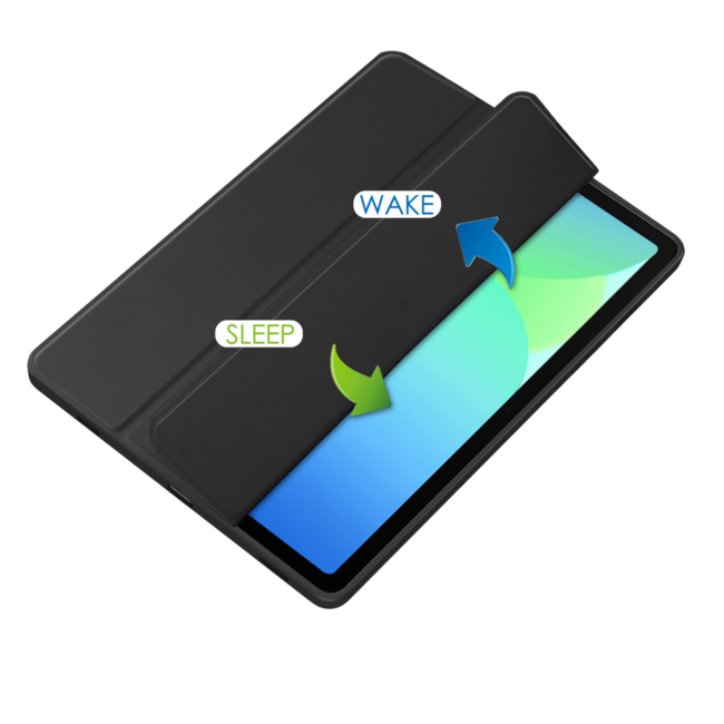 Case2go - Tablet hoes geschikt voor Samsung Galaxy Tab S10 FE (2025) - 10.9 Inch - Acrylic Trifold case met Pencil houder - Zwart