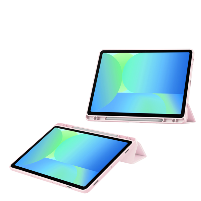 Case2go - Tablet hoes geschikt voor Samsung Galaxy Tab S10 FE (2025) - 10.9 Inch - Acrylic Trifold case met Pencil houder - Roze