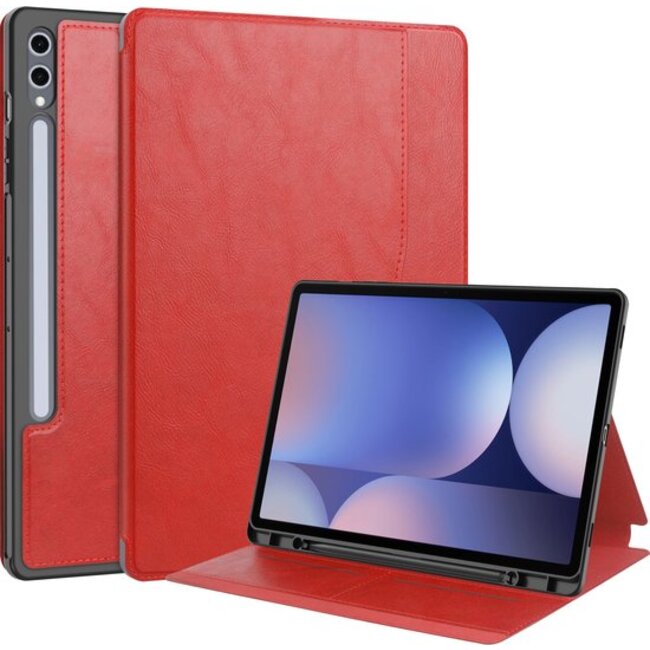 Case2go - Hoes geschikt voor Samsung Galaxy Tab S10 FE - Ultimate Business Book Case - 10.9 Inch - Rood