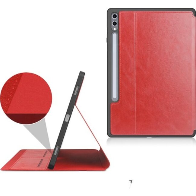 Case2go - Hoes geschikt voor Samsung Galaxy Tab S10 FE - Ultimate Business Book Case - 10.9 Inch - Rood