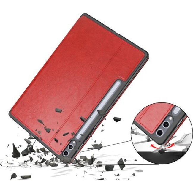 Case2go - Hoes geschikt voor Samsung Galaxy Tab S10 FE - Ultimate Business Book Case - 10.9 Inch - Rood