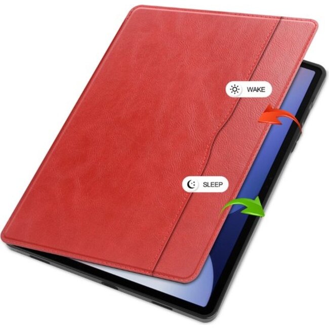 Case2go - Hoes geschikt voor Samsung Galaxy Tab S10 FE - Ultimate Business Book Case - 10.9 Inch - Rood