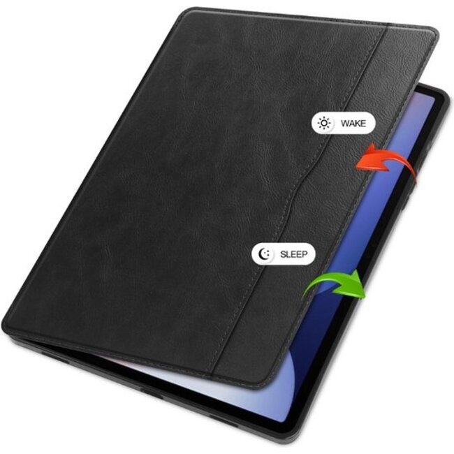 Case2go - Hoes geschikt voor Samsung Galaxy Tab S10 FE - Ultimate Business Book Case - 10.9 Inch - Zwart