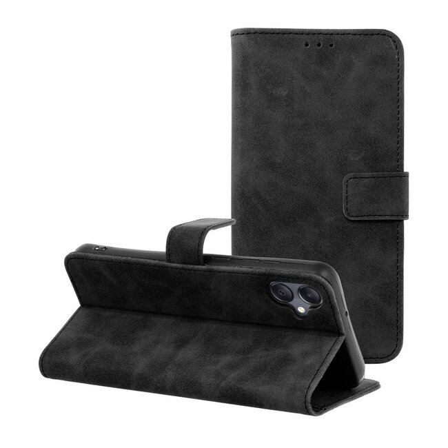 Case2go - Telefoonhoesje geschikt voor Samsung Galaxy A06 - Wallet Book Case - Met Magnetische Sluiting - Zwart