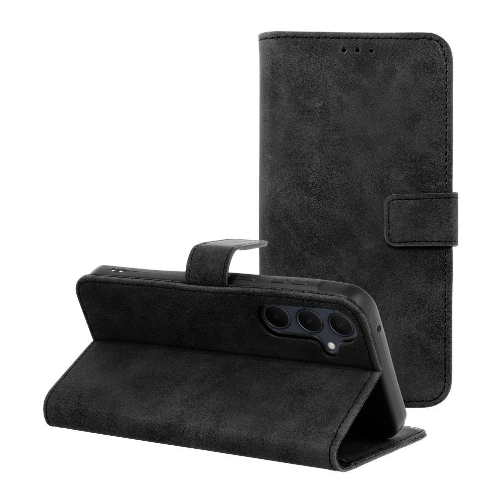 Case2go - Telefoonhoesje geschikt voor Samsung Galaxy S25 Edge - Wallet Book Case - Met Magnetische Sluiting - Zwart afbeelding