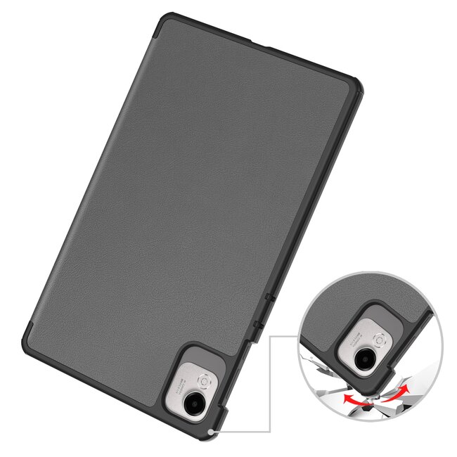 Case2go - Tablet hoes geschikt voor Honor Pad X9a / X9 Pro - 11.5 Inch - Tri-fold Case - Grijs