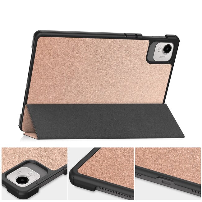 Case2go - Tablet hoes geschikt voor Honor Pad X9a / X9 Pro - 11.5 Inch - Tri-fold Case - Rosegoud