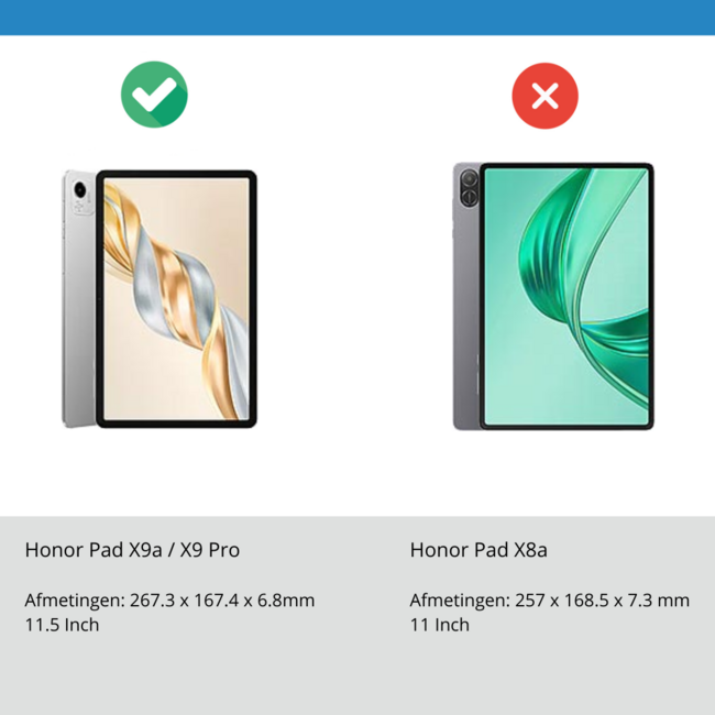 Case2go - Tablet hoes geschikt voor Honor Pad X9a / X9 Pro - 11.5 Inch - Tri-fold Case - Donker Groen