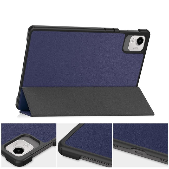 Case2go - Tablet hoes geschikt voor Honor Pad X9a / X9 Pro - 11.5 Inch - Tri-fold Case - Donker Blauw