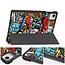 Case2go - Tablet hoes geschikt voor Honor Pad X9a / X9 Pro - 11.5 Inch - Tri-fold Case - Grafitti
