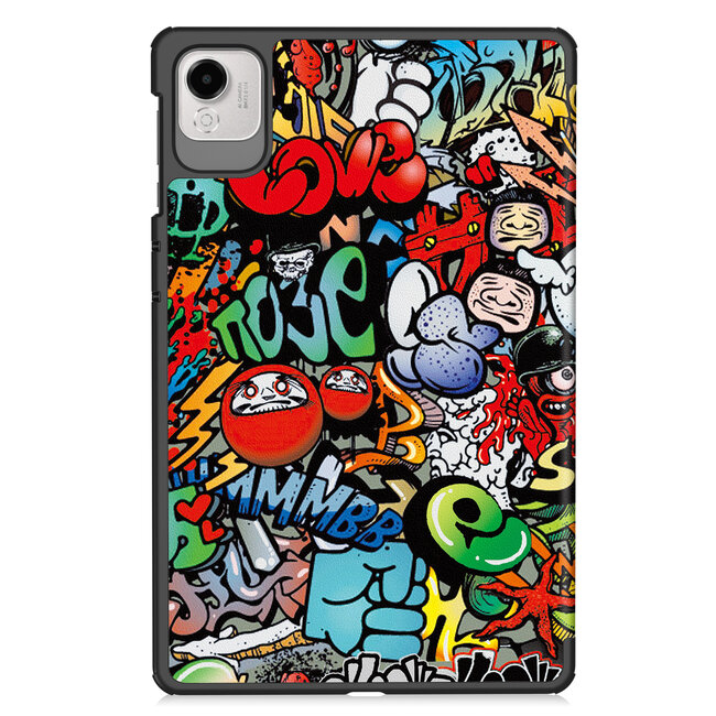 Case2go - Tablet hoes geschikt voor Honor Pad X9a / X9 Pro - 11.5 Inch - Tri-fold Case - Grafitti