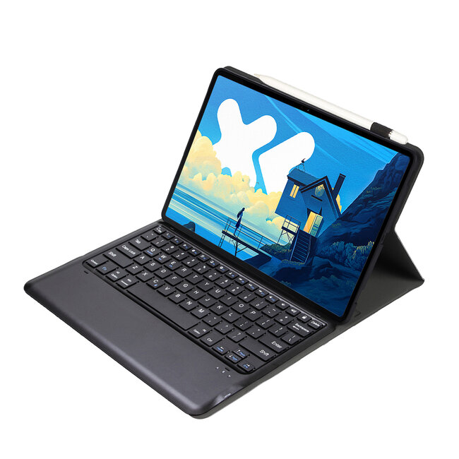 Bluetooth Toetsenbord geschikt voor Lenovo Idea Tab Pro (2025) - 12.7 Inch - Toetsenbord  Hoes - QWERTY Keyboard case - Auto/Wake functie - Zwart
