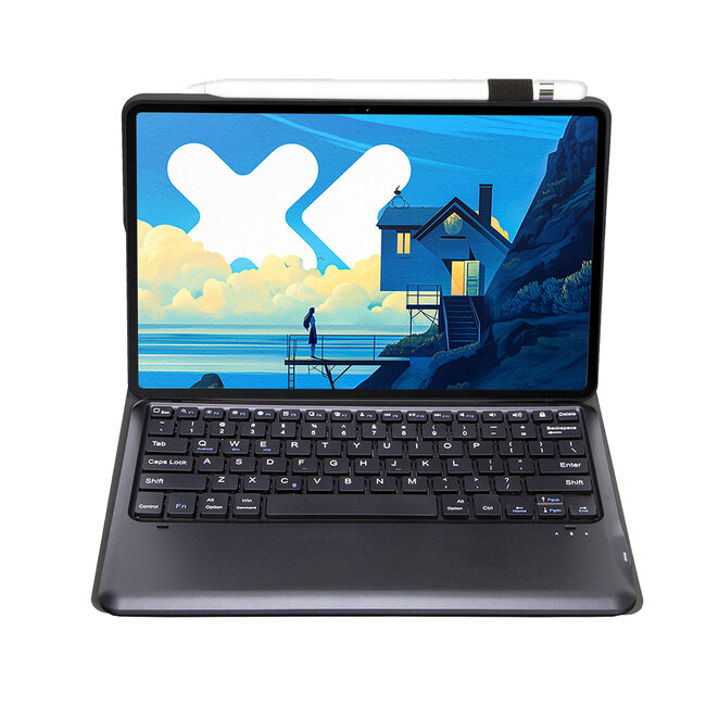 Bluetooth Toetsenbord geschikt voor Lenovo Idea Tab Pro (2025) - 12.7 Inch - Toetsenbord  Hoes - QWERTY Keyboard case - Auto/Wake functie - Zwart