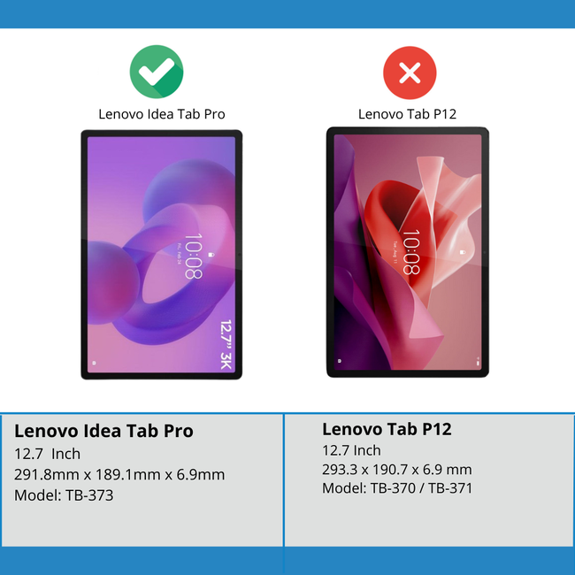 Bluetooth Toetsenbord geschikt voor Lenovo Idea Tab Pro (2025) - 12.7 Inch - Toetsenbord  Hoes - QWERTY Keyboard case - Auto/Wake functie - Zwart