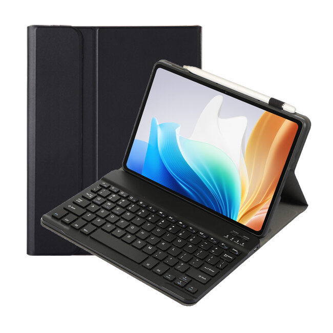 Bluetooth Toetsenbord geschikt voor OPPO Pad Air 2 / Oppo Pad NEO / OnePlus Pad Go - 11.4 Inch - Toetsenbord  Hoes - QWERTY Keyboard case - Auto/Wake functie - Zwart